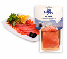 Форель радужная «I`m Happy», филе-кусок, с кожей, слабосоленая, 200 г 
