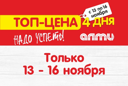 АКЦИЯ ТОП-ЦЕНА 13-16.11
