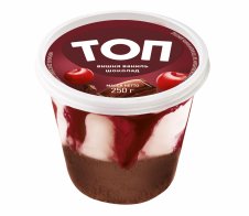Десерт «Топ», вишня, ваниль и шоколад, 250 г