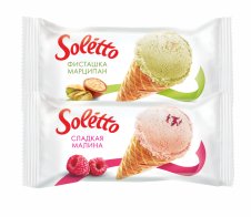 Мороженое «Soletto», 75 г, - фисташка-марципан, - сладкая малина