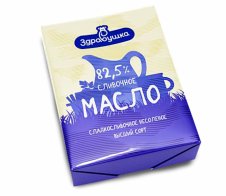 Масло «Здравушка», сладкосливочное, несоленое, жирн. 82,5%, 180 г