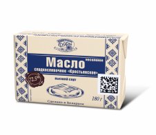 Масло «Крестьянское», сл/слив, жирн. 72,5%, 180 г